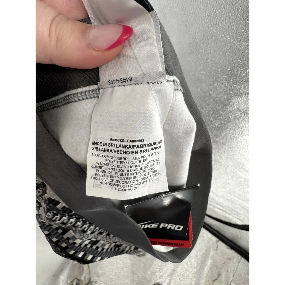 Nike Pro Hyperwarm Running Leggings Women M Striped Geometric Dri Fit 683717-065